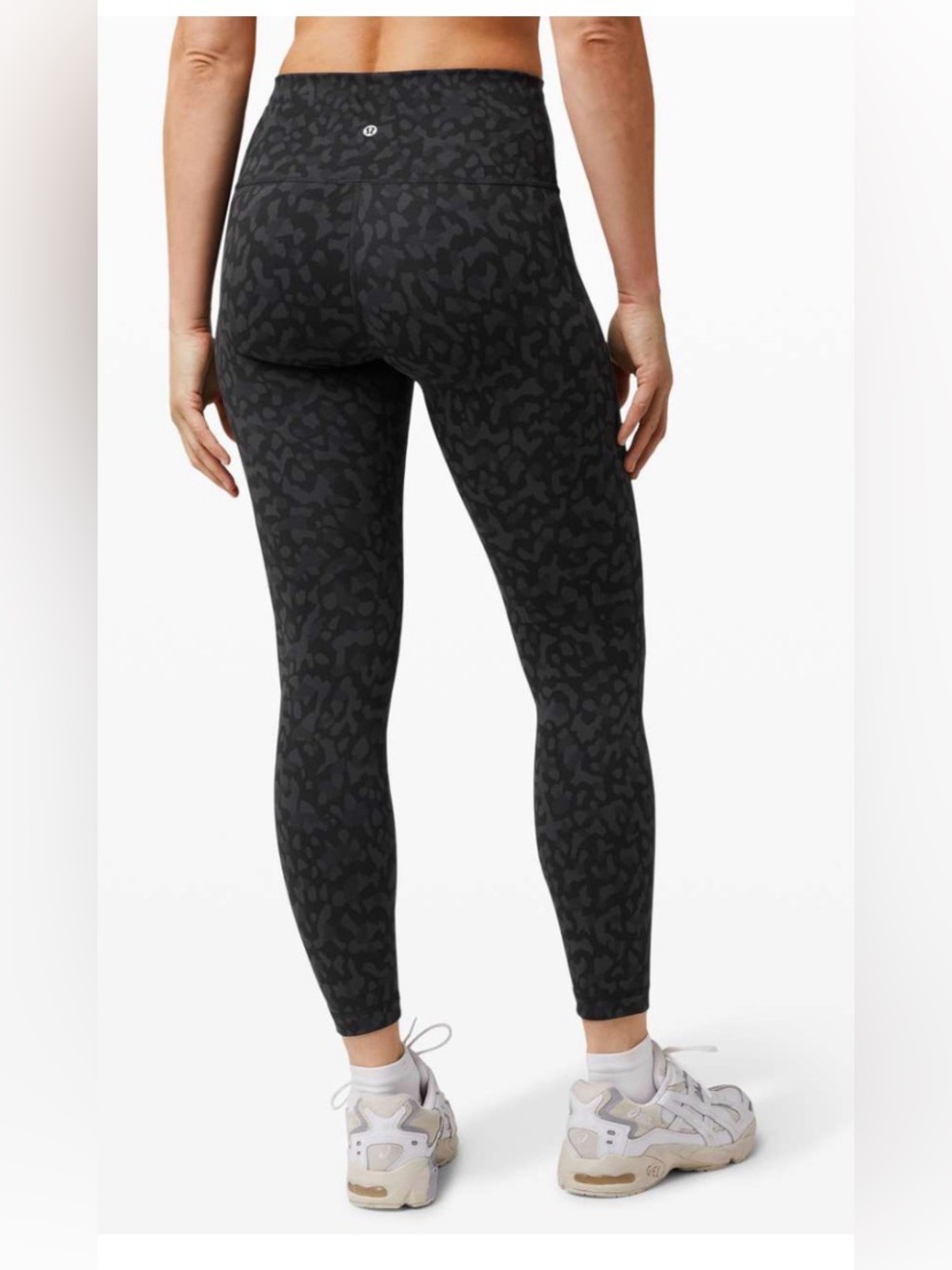 Lululemon 28” Wunder Train Black Subtle Leopard High-Rise Leggings - size 2